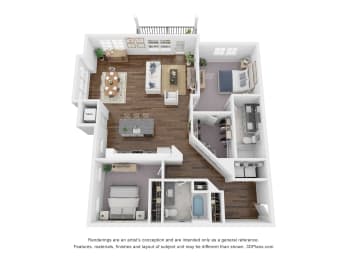 2 beds, 2 baths, 1,407 sqft, $2,290