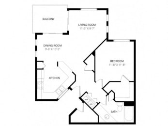 1 bed, 1 bath, 754 sqft, $1,290