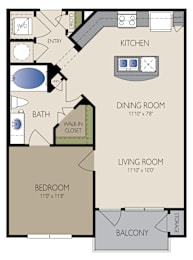 1 bed, 1 bath, 709 sqft, $1,331