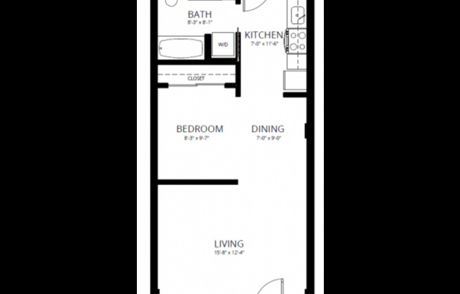 1 bed, 1 bath, 547 sqft, $1,413