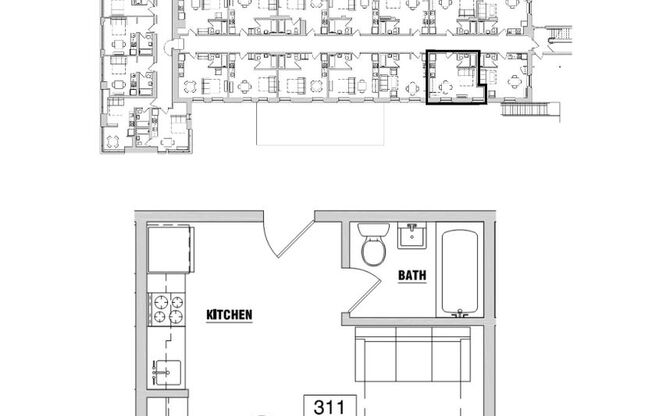 Studio, 1 bath, 305 sqft, $1,299, Unit 311
