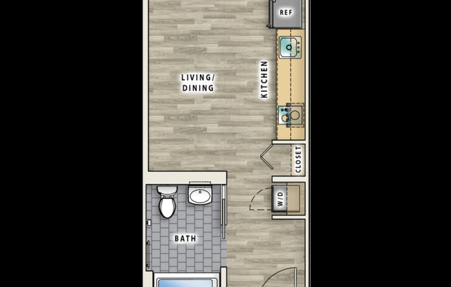 Studio, 1 bath, 319 sqft, $3,095