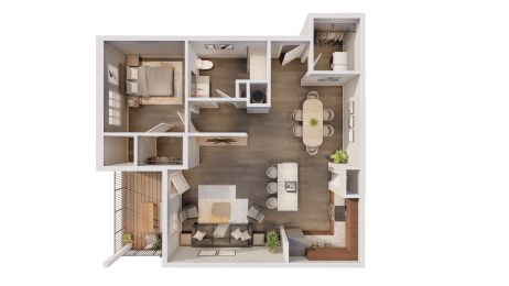 1 bed, 1 bath, 931 sqft, $1,282