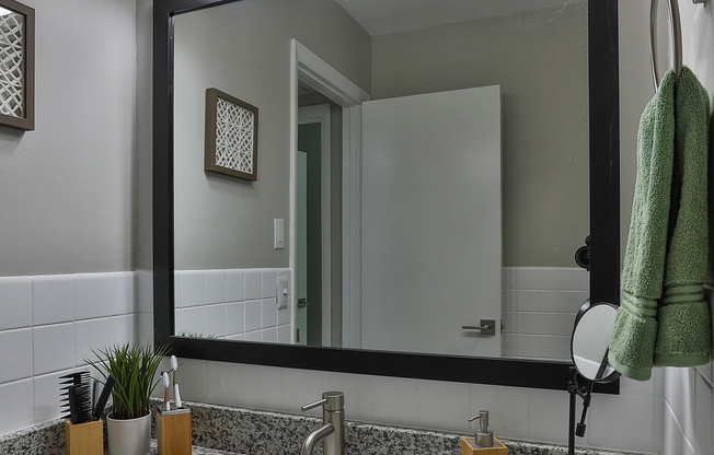 Bathroom with granite counters
