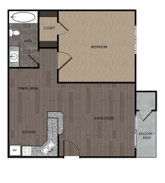 1 bed, 1 bath, 577 sqft, $815