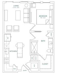 1 bed, 1 bath, 652 sqft, $1,265
