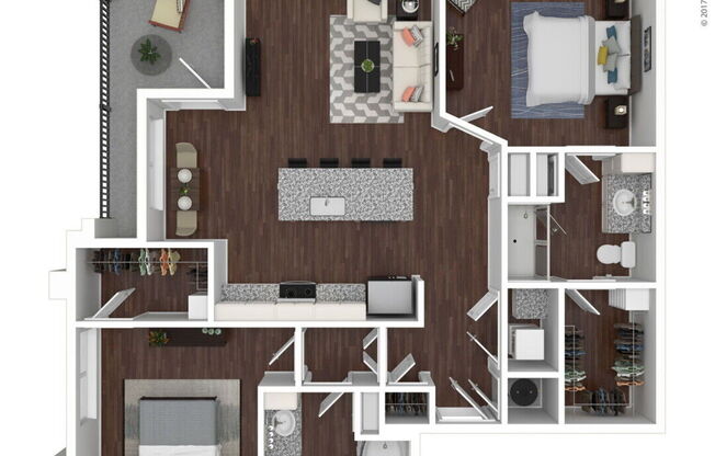 2 beds, 2 baths, 1,140 sqft, $2,410