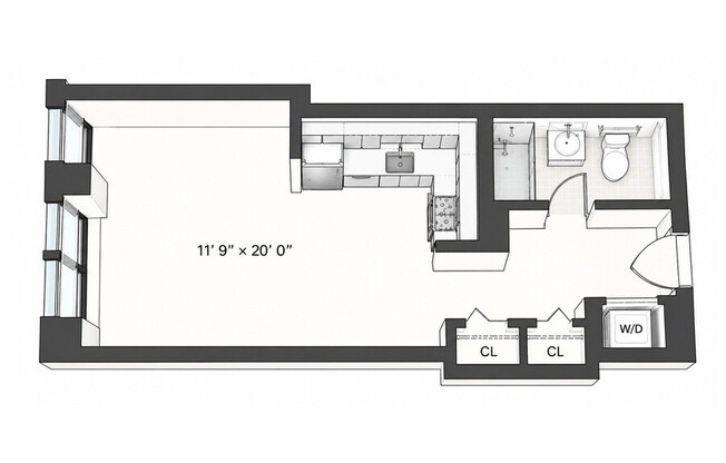 Studio, 1 bath, 487 sqft, $3,822, Unit 915