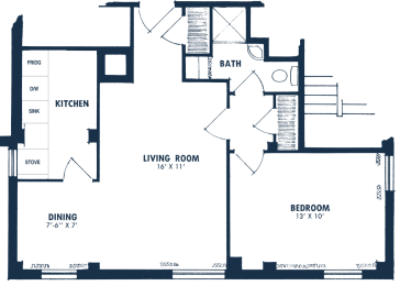 1 bed, 1 bath, 600 sqft, $938