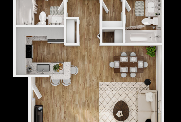 2 beds, 2 baths, 902 sqft, $3,155