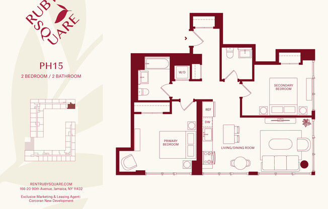 2 beds, 1.5 baths, $3,775, Unit PH15N