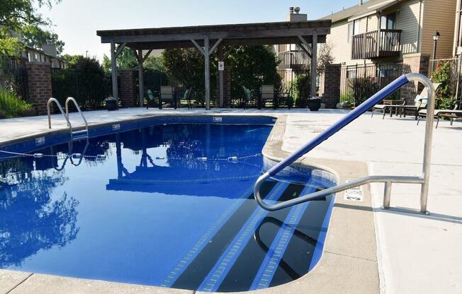 the swimming pool at our apartments is clean and ready to use