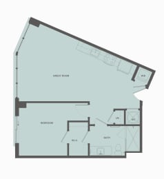 1 bed, 1 bath, 772 sqft, $2,640