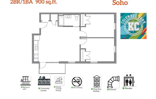 2 beds, 1 bath, 900 sqft, $1,099, Unit 5-301