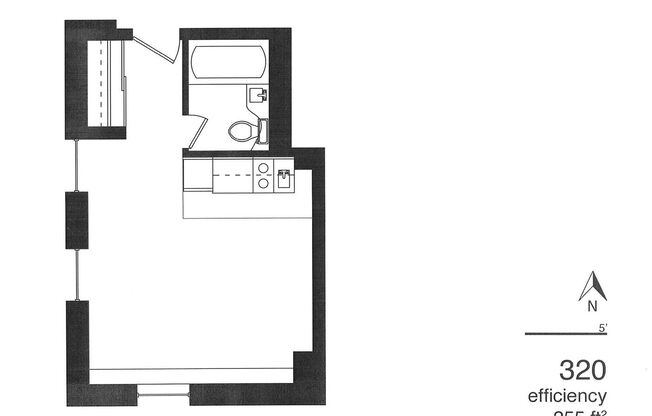 Studio, 1 bath, 245 sqft, $500, Unit 320