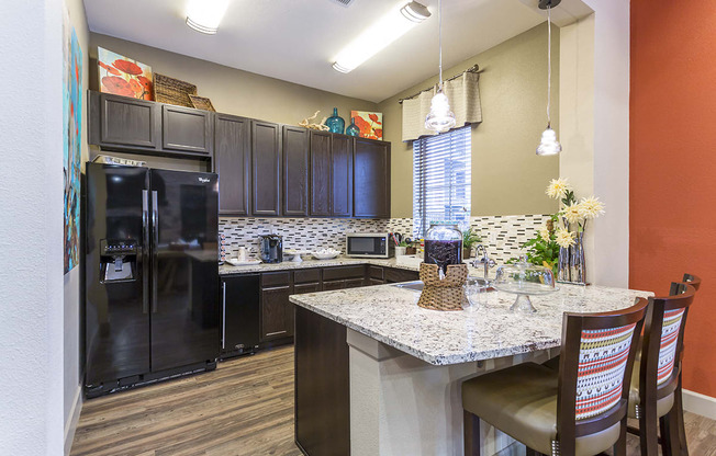 Clubhouse Kitchen at Solaire Apartments in Brighton, CO