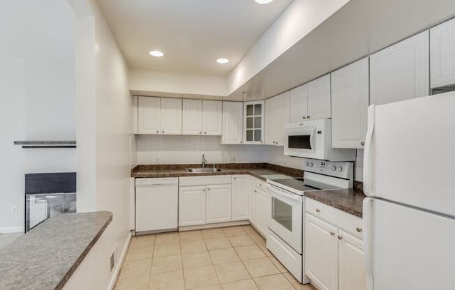 Townhome kitchen with classic finishes  at Lenox Park, Silver Spring, 20910