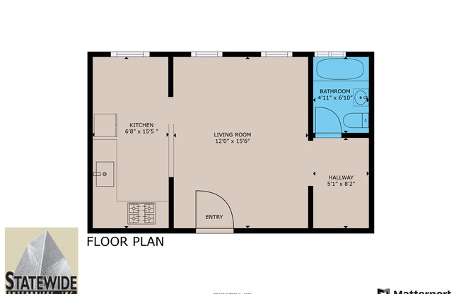 Studio, 1 bath, 436 sqft, $1,475, Unit 129
