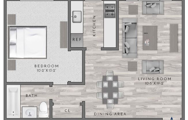 1 bed, 1 bath, 520 sqft, $2,610