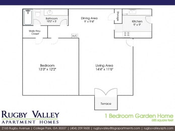 1 bed, 1 bath, 685 sqft, $1,350