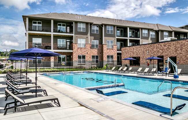 Sparkling pool at The Apartments at Lux 96 in Papillion, NE