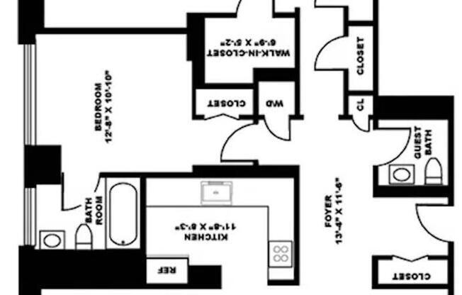 2 beds, 2.5 baths, 1,560 sqft, $12,500, Unit 2801