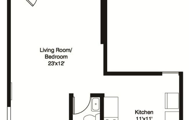 Studio, 1 bath, 500 sqft, $985, Unit 872 3