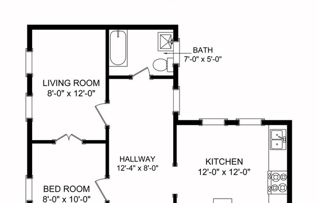 1 bed, 1 bath, 541 sqft, $2,200, Unit 02-001