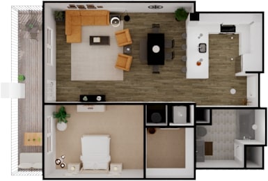 1 bed, 1 bath, 874 sqft, $2,608