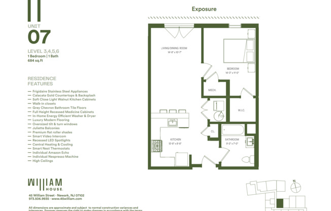 1 bed, 1 bath, 684 sqft, $2,450, Unit 407