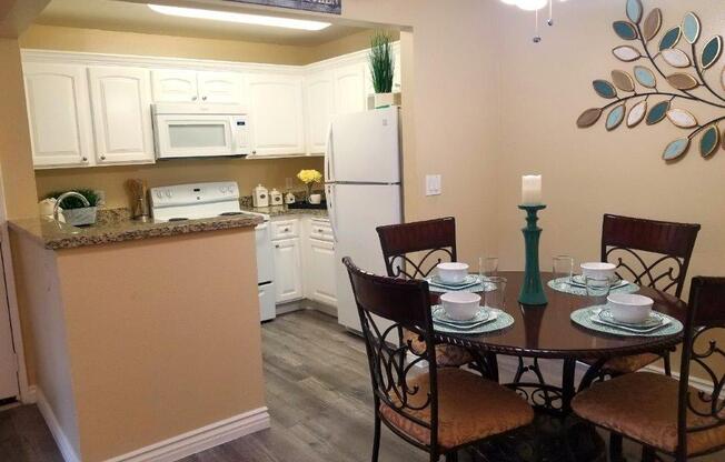 Dining Room and Kitchen View at Citrus Gardens Apartments, Fontana, CA 92335