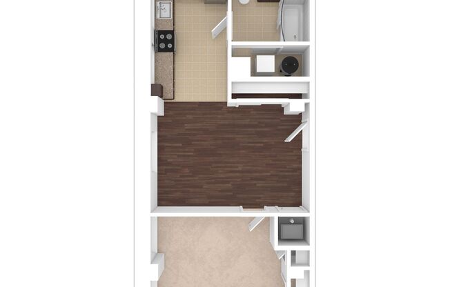 1 bed, 1 bath, 587 sqft, $2,295, Unit H-518
