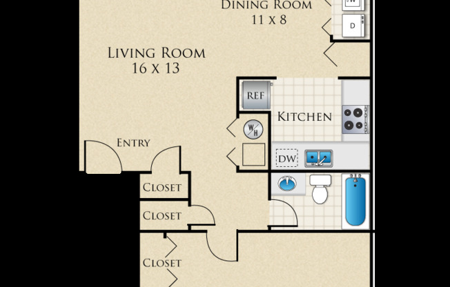 1 bed, 1 bath, 770 sqft, $1,189