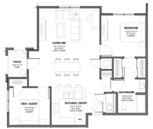 2 beds, 1 bath, 950 sqft, $1,595