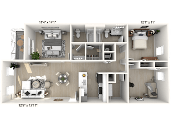 3 beds, 2 baths, 1,218 sqft, $1,900