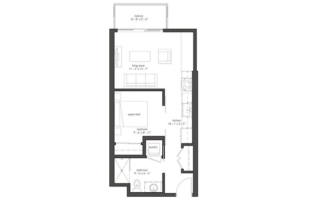 1 bed, 1 bath, 536 sqft, $1,318, Unit 218