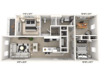 3 beds, 2 baths, 1,223 sqft, $1,868