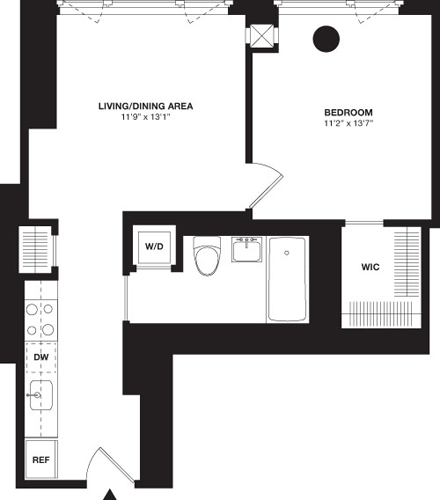 1 bed, 1 bath, 620 sqft, $5,626, Unit 46I