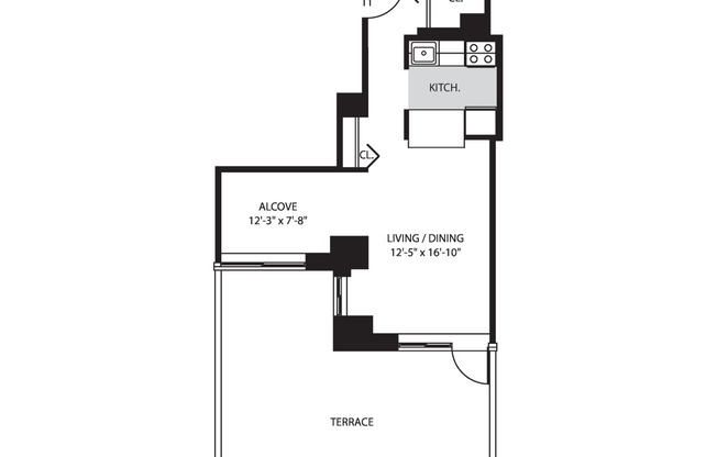 1 bed, 1 bath, 475 sqft, $4,325, Unit 2211