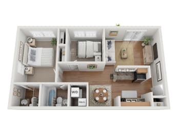 2 beds, 2 baths, 840 sqft, $1,285