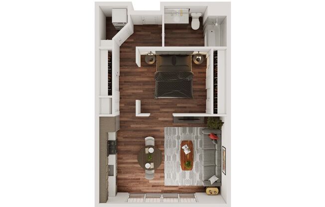1 bed, 1 bath, 672 sqft, $1,525, Unit 404