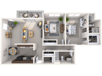 2 beds, 2 baths, 1,050 sqft, $2,418