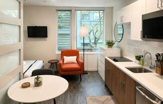 741 Harvard Modern studios with w/d in unit!
