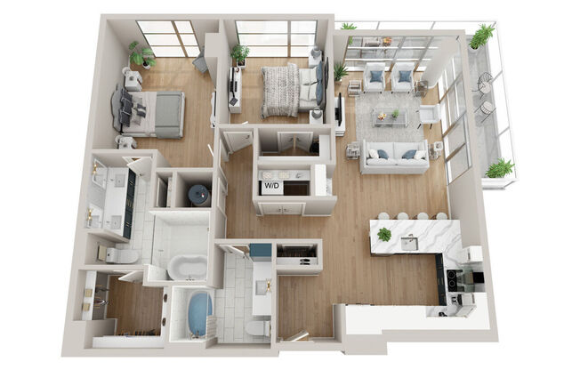 2 beds, 2 baths, 1,232 sqft, $5,061