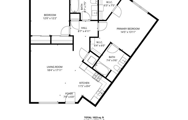 2 beds, 2 baths, 1,122 sqft, $2,417, Unit 509