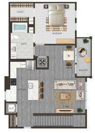 1 bed, 1 bath, 952 sqft, $2,079