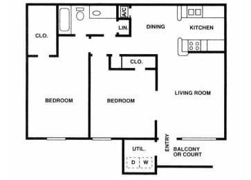 2 beds, 1 bath, 904 sqft, $897