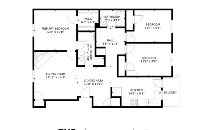 3 beds, 2 baths, 1,123 sqft, $1,600, Unit F-04
