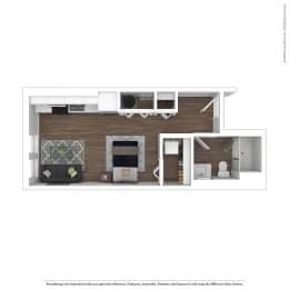 Studio, 1 bath, 455 sqft, $1,167