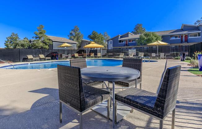 Shimmering swimming pool at Sunset Hills in Henderson, Nevada